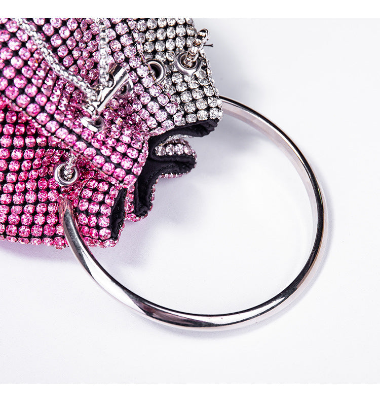 Gradient Color Rhinestone Bucket Bag HB2677