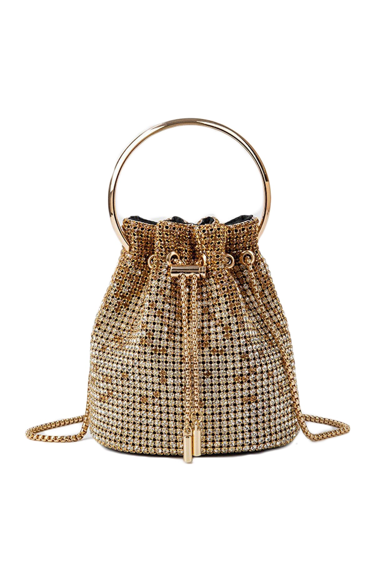 Gradient Color Rhinestone Bucket Bag HB2677