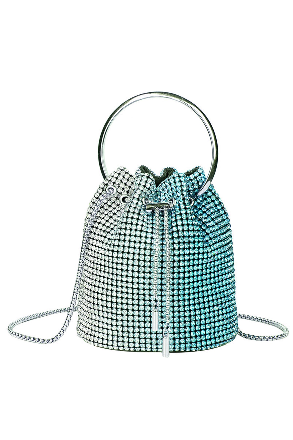 Gradient Color Rhinestone Bucket Bag HB2677