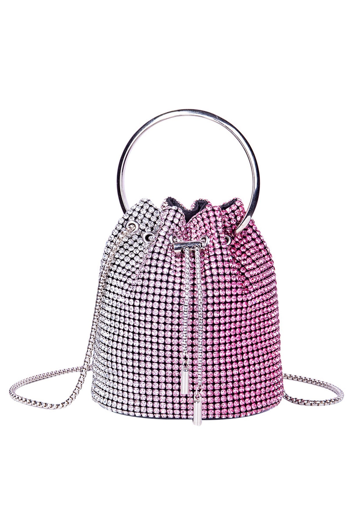 Gradient Color Rhinestone Bucket Bag HB2677