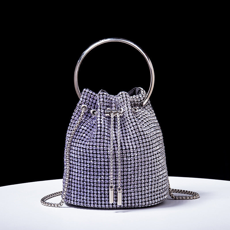 Gradient Color Rhinestone Bucket Bag HB2677