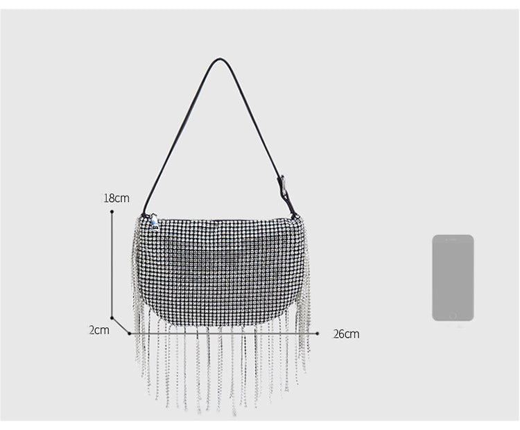 Rhinestone Tassel Underarm Bag HB2689