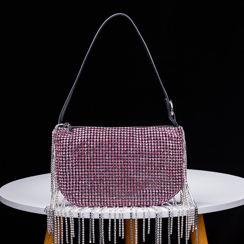 Rhinestone Tassel Underarm Bag HB2689