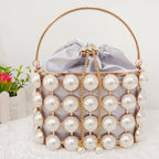 Pearl Hollow Alloy Bucket Bag HB2691