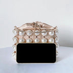 Pearl Hollow Alloy Bucket Bag HB2691