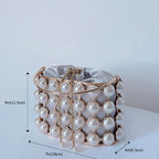 Pearl Hollow Alloy Bucket Bag HB2691