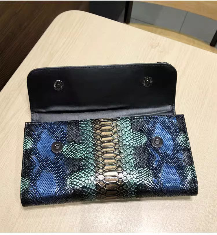 Floral Rhinestone Snakeskin Leather Crossbody HB2703