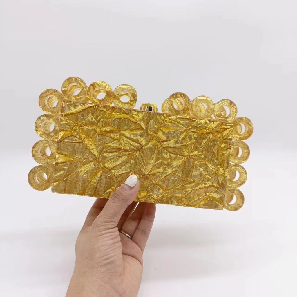 Circle Rectangle Acrylic Clutch Bag HB2711