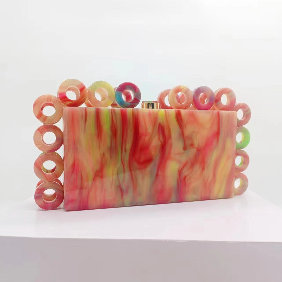 Circle Rectangle Acrylic Clutch Bag HB2712