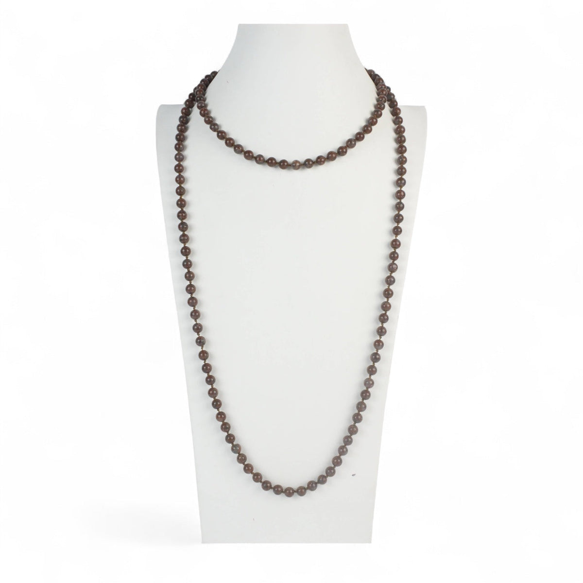 Stone Bead Long Necklace N2740 - Carnelian