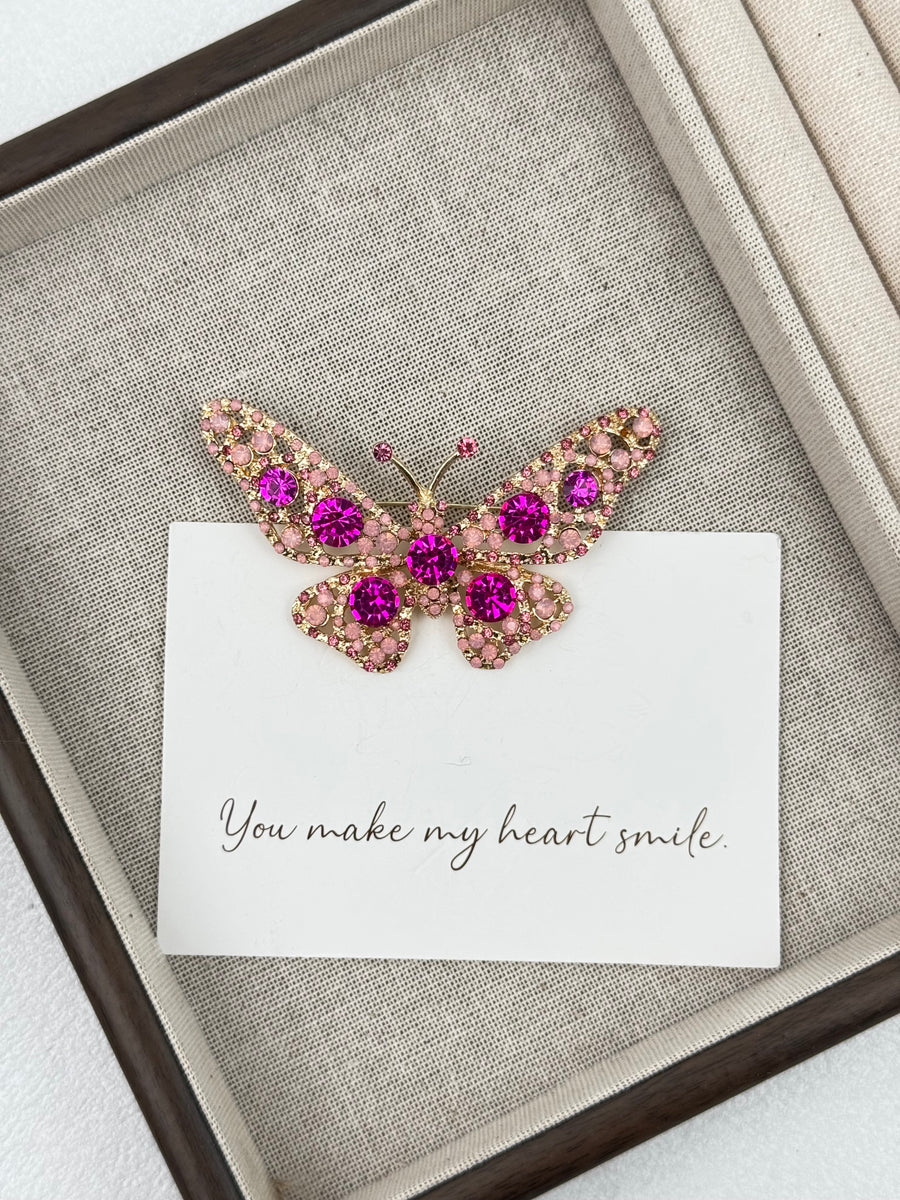 Butterfly Rhinestone Brooch PA3452