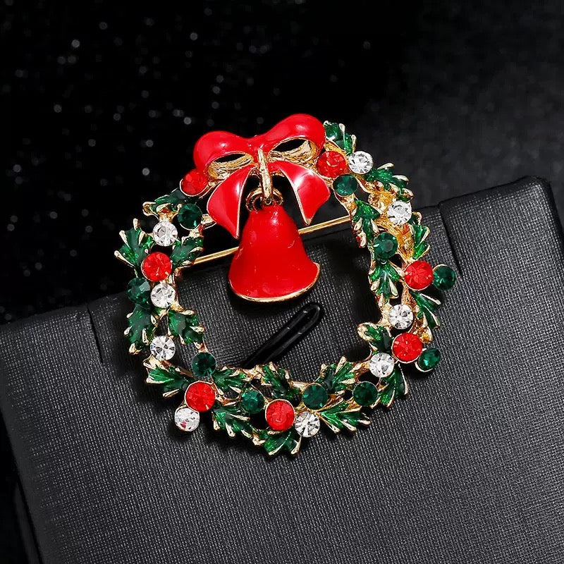 Christmas Alloy Rhinestone Brooch PA4122