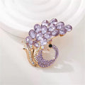 Peacock Alloy Rhinestone Brooch PA6424