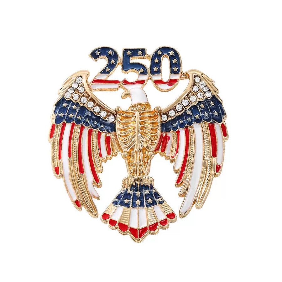 America Memorial Day Alloy Rhinestone Brooch PA6435