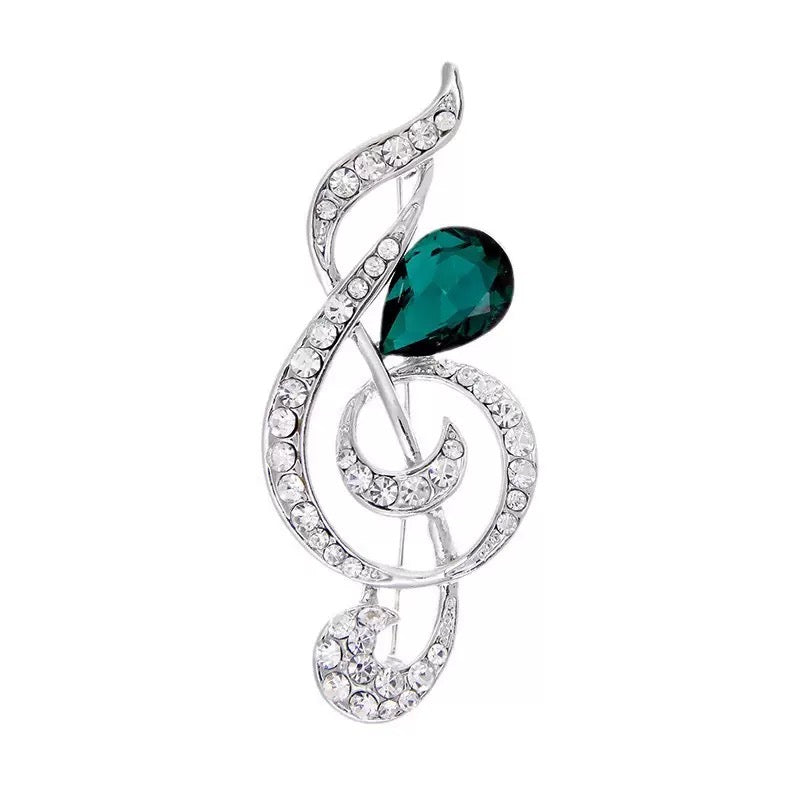Note Alloy Rhinestone Brooch PA6415