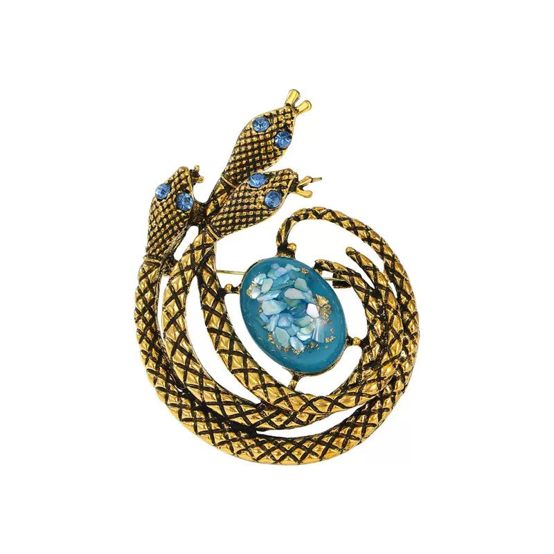 Snake Alloy Rhinestone Brooch PA6430
