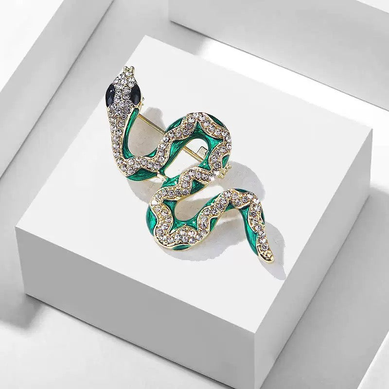 Snake Rhinestone Brooch PA4380 - view 2