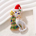 Cat Alloy Rhinestone Brooch PA6445