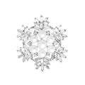 Snowflake Rhinestone Brooch PA6417