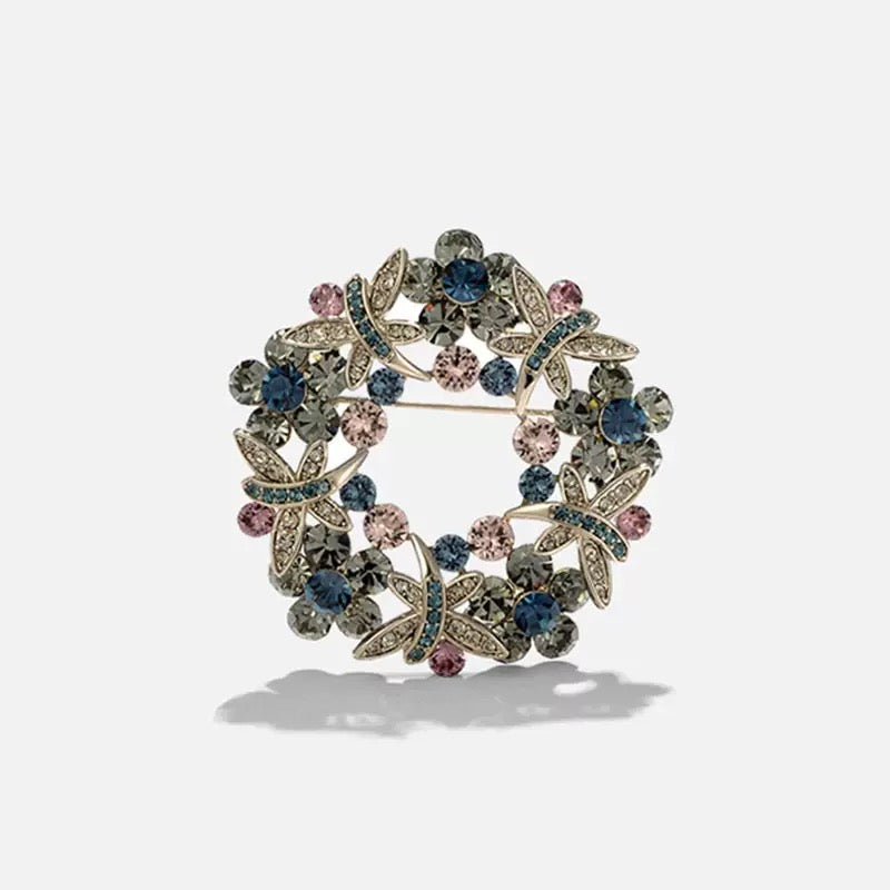 Garland Alloy Rhinestone Brooch PA5829
