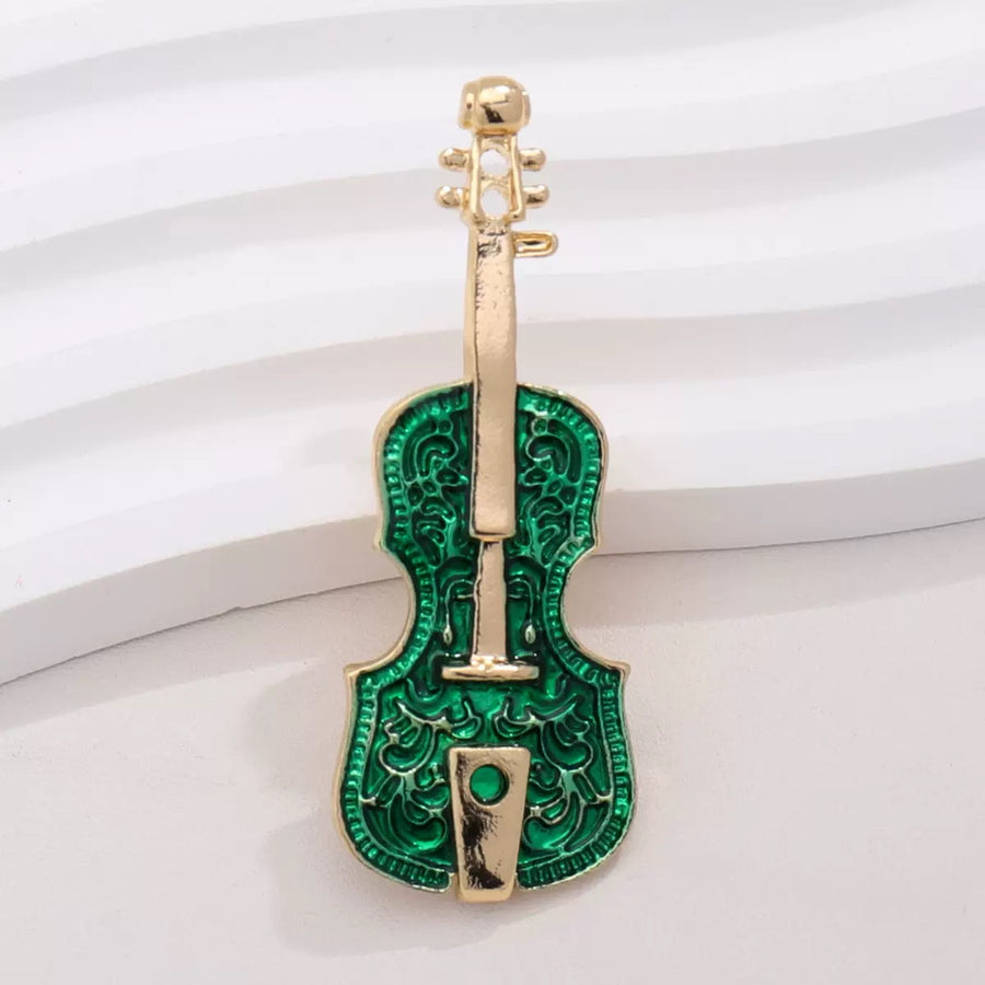 Violin Rhinestone Brooch PA6447