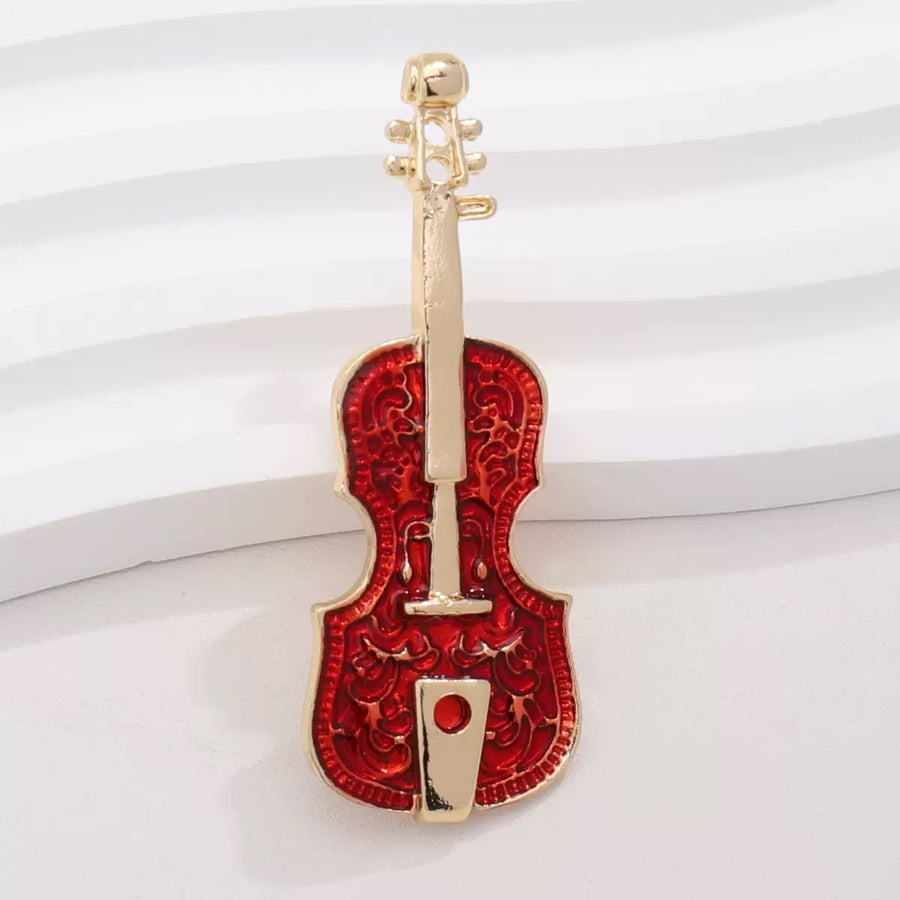Violin Rhinestone Brooch PA6447