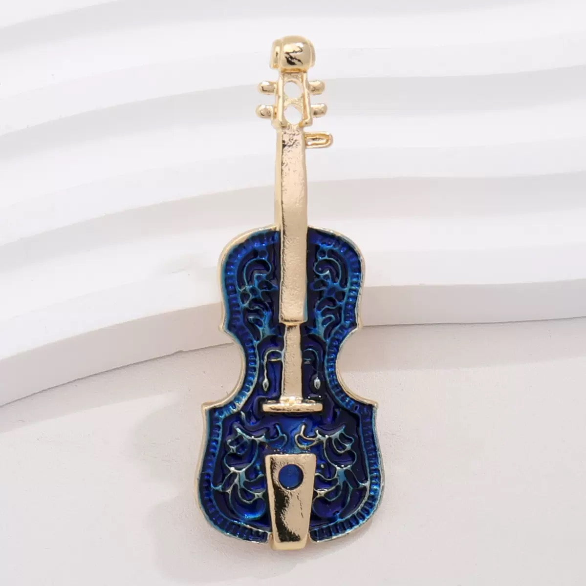 Violin Rhinestone Brooch PA6447 - view 3
