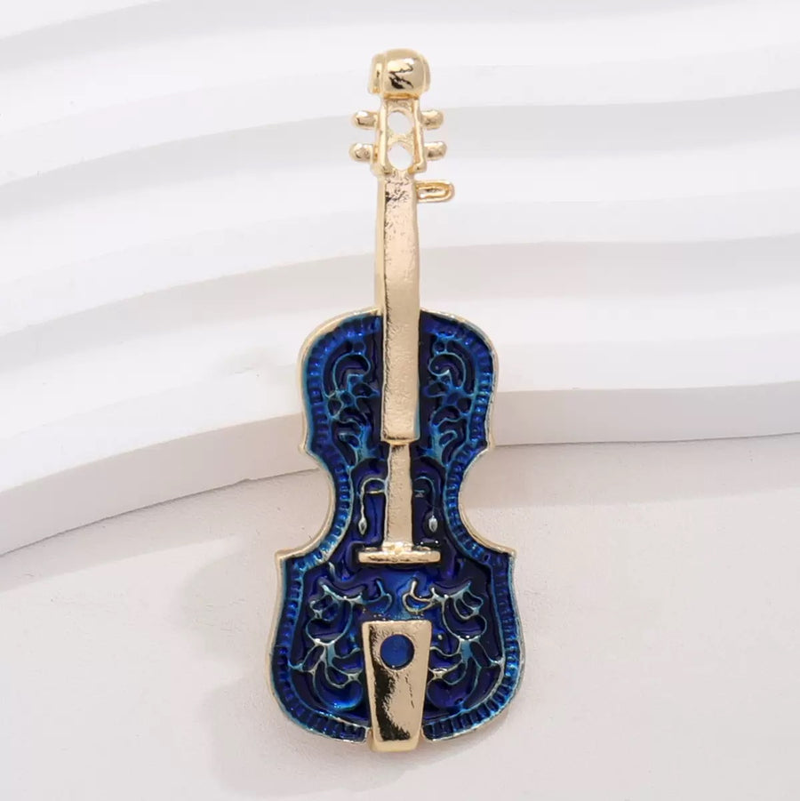 Violin Rhinestone Brooch PA6447