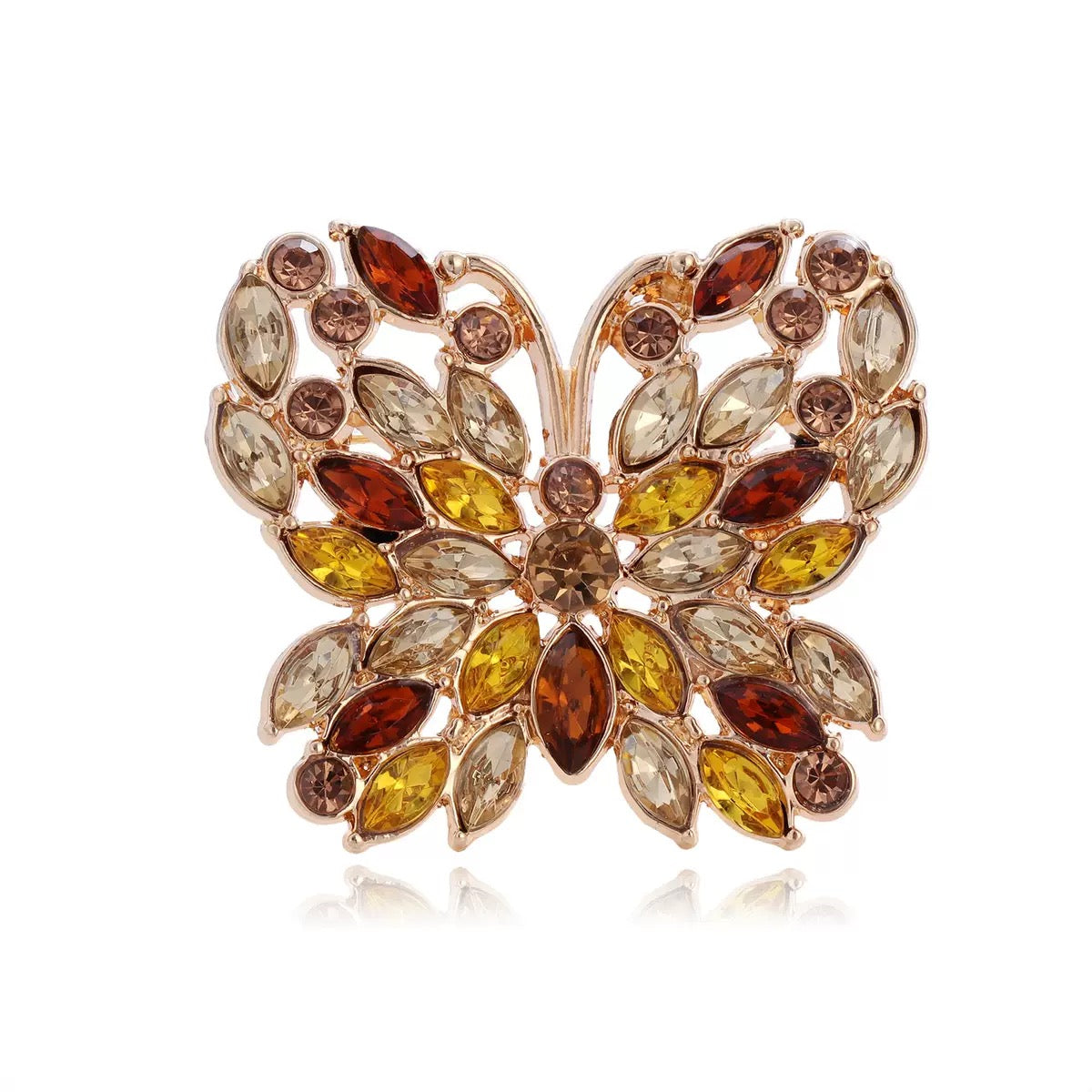 Butterfly Alloy Rhinestone Brooch PA6405 - view 3