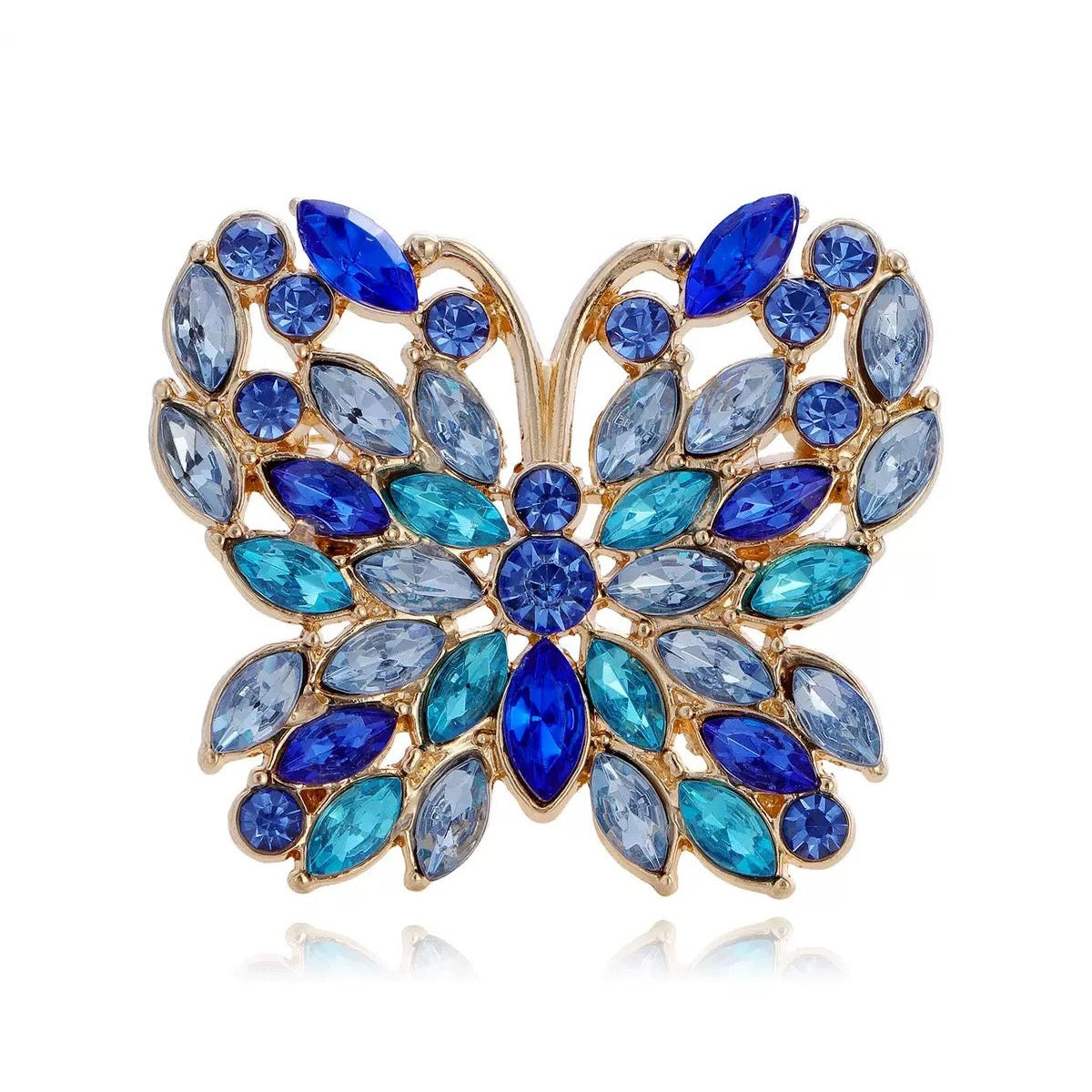 Butterfly Alloy Rhinestone Brooch PA6405 - view 2
