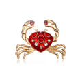 Crab Alloy Rhinestone Brooch PA6436