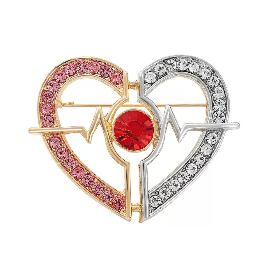 Heart-Shaped Alloy Brooch PA6372