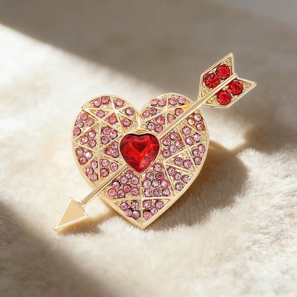 Heart-Shaped Alloy Brooch PA6371