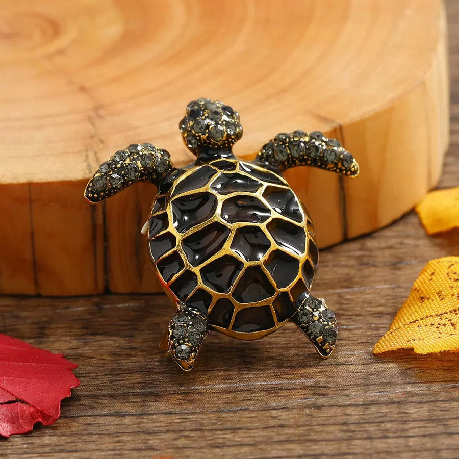 Sea Turtle Rhinestone Brooch PA4625