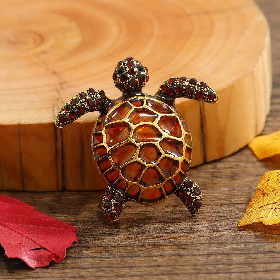 Sea Turtle Rhinestone Brooch PA4625 - view 11