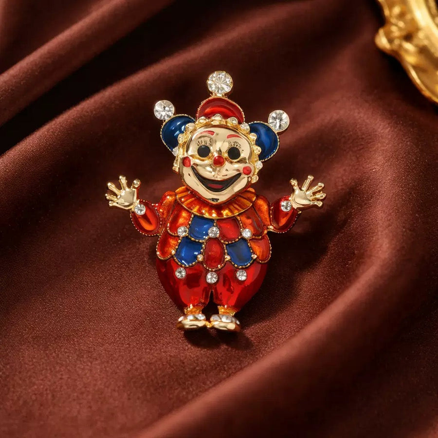 Clown Alloy Rhinestone Brooch PA6393