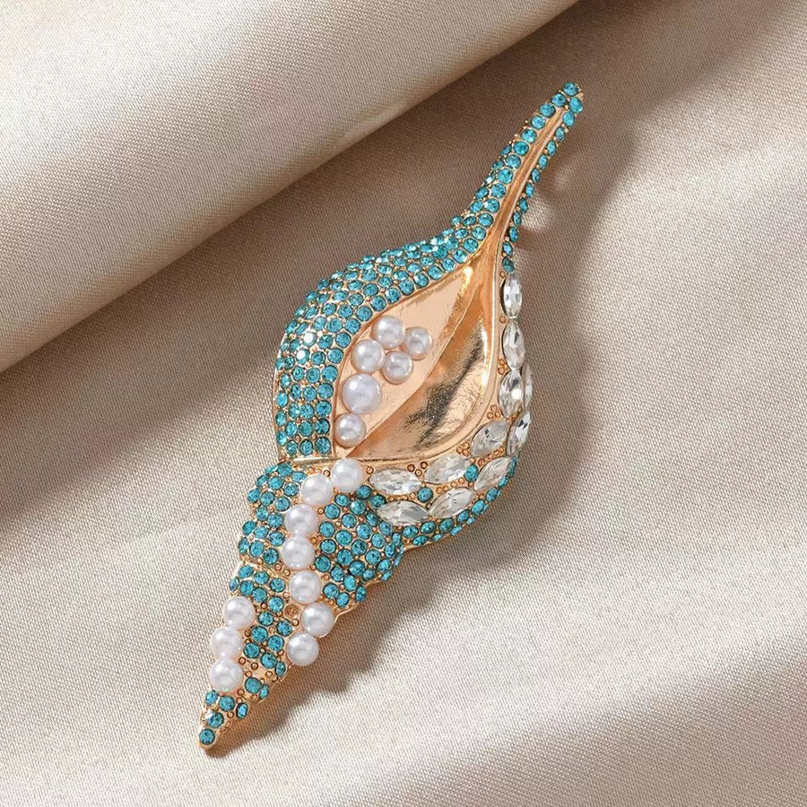 Conch Alloy Rhinestone Brooch PA6380