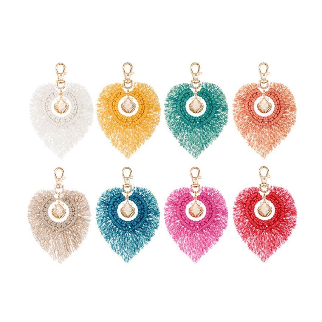 Heart Shaped Tassel Braided Keychain K1127 - view 3