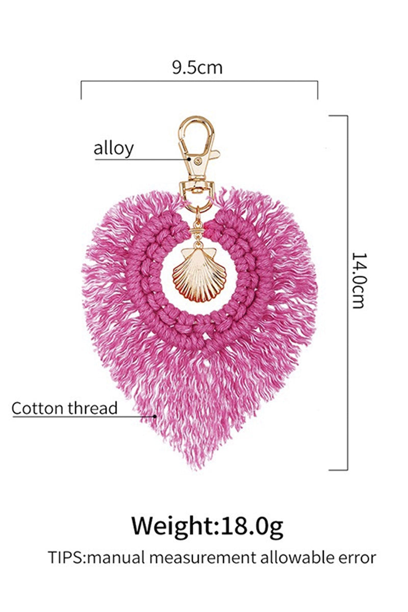 Heart Shaped Tassel Braided Keychain K1127 - view 2