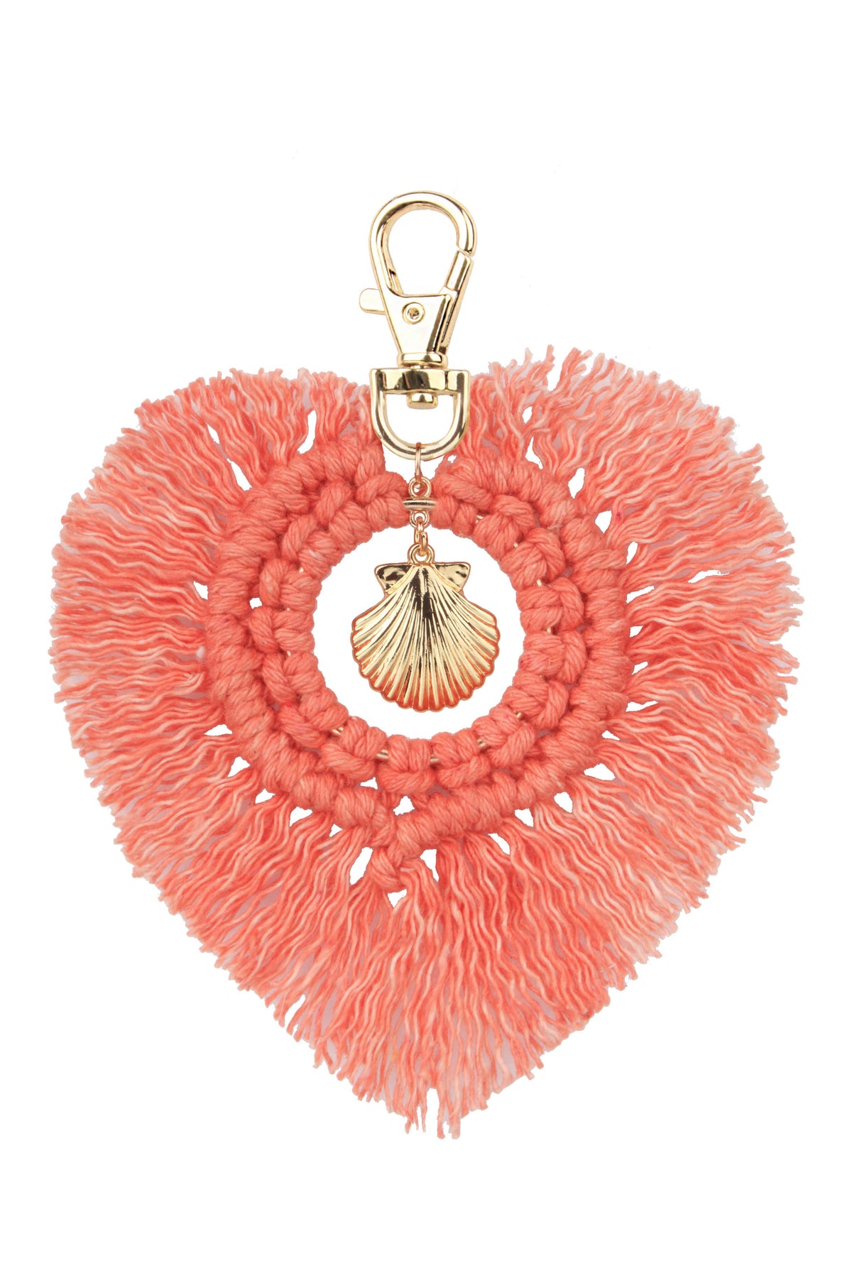 Heart Shaped Tassel Braided Keychain K1127