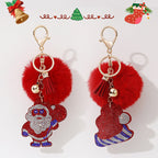 Santa Claus Rhinestone Keychain K1226 - view 4