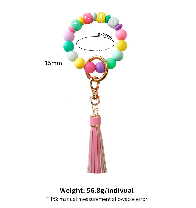 Silicone Beads Tassel Keychain K1239 - view 2