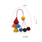 Woven Boho Ball Tassel Keychain K1258 - view 2