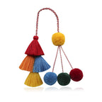 Woven Boho Ball Tassel Keychain K1258