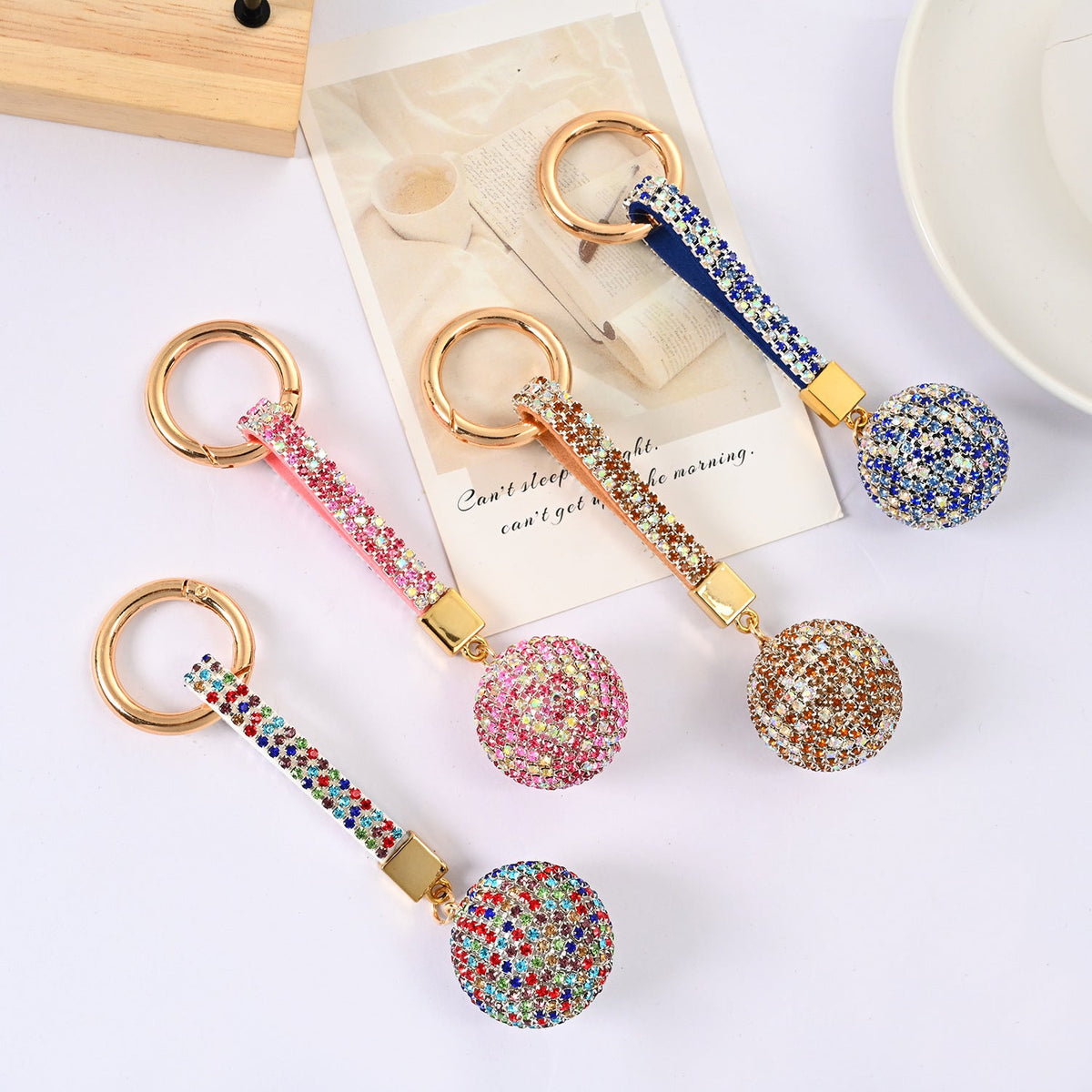Ball Rhinestone Keychain K1264 - view 3