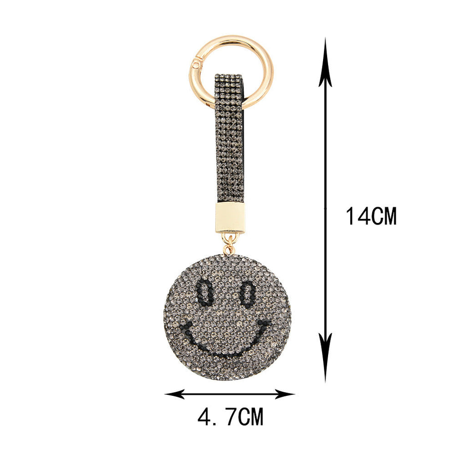 Smiley Face Rhinestone Keychain K1265