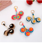 Multicolor Pompom Cotton Keychain K1271 - view 4