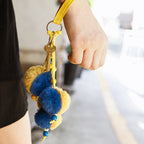 Contrast Color Pompom PU Leather Keychain K1273 - view 3