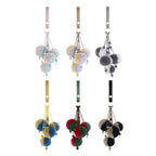 Contrast Color Pompom PU Leather Keychain K1273 - view 5