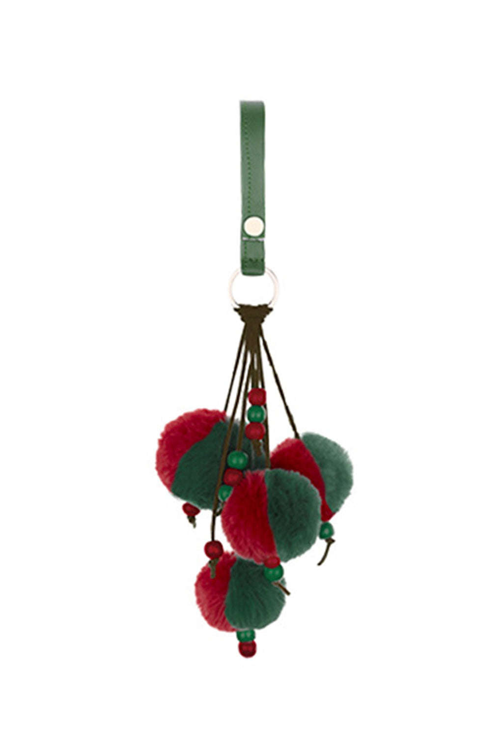 Contrast Color Pompom PU Leather Keychain K1273 - view 10